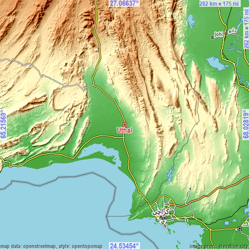 Topographic map of Uthal