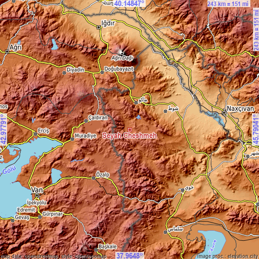 Topographic map of Seyah Cheshmeh
