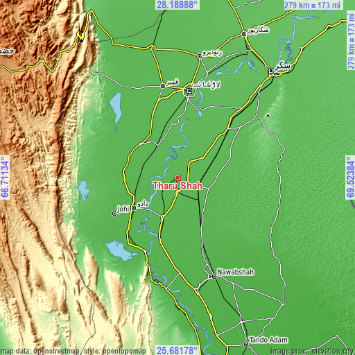 Topographic map of Tharu Shah