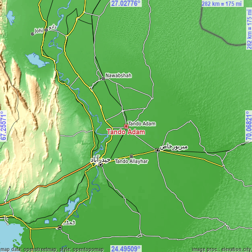 Topographic map of Tando Adam