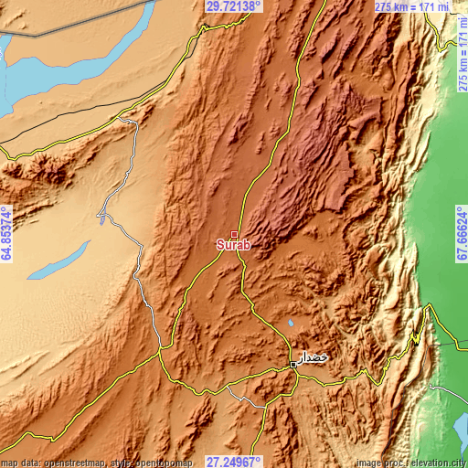 Topographic map of Surab