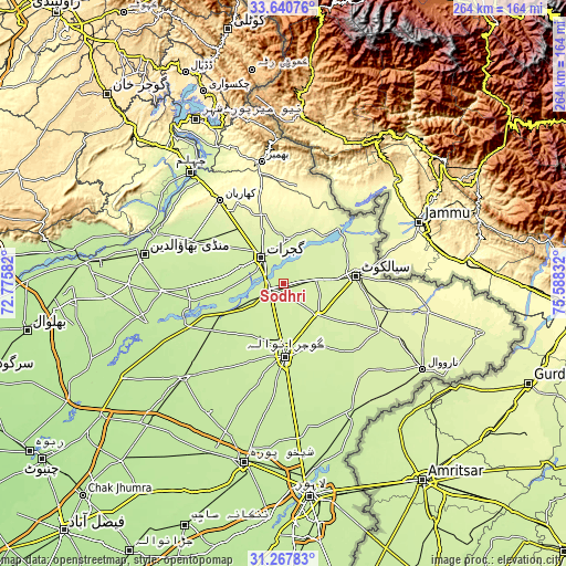 Topographic map of Sodhri