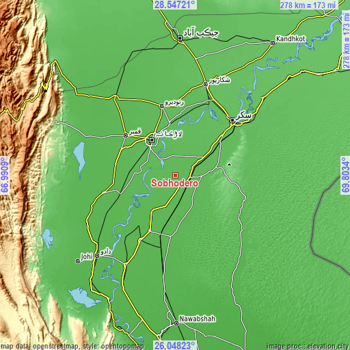 Topographic map of Sobhodero