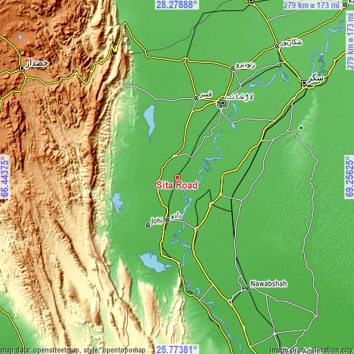 Topographic map of Sīta Road