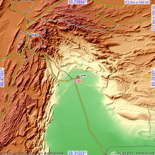 Topographic map of Sibi