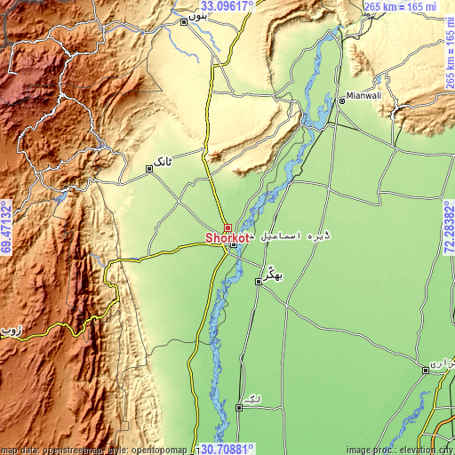 Topographic map of Shorkot