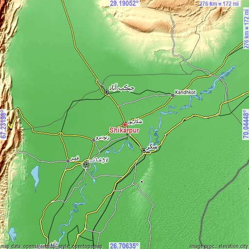 Topographic map of Shikarpur