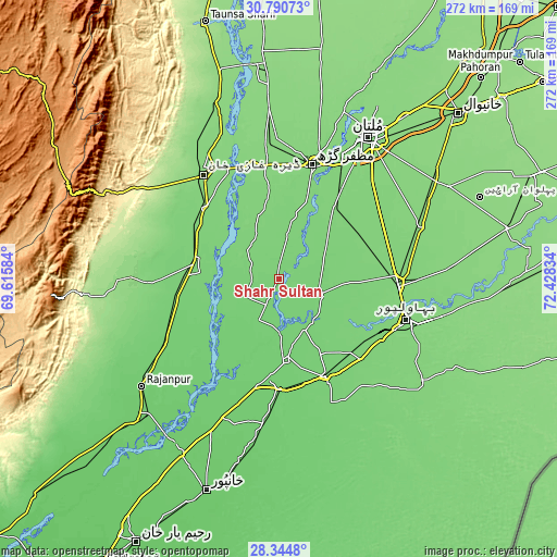 Topographic map of Shahr Sultan