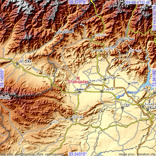Topographic map of Shabqadar