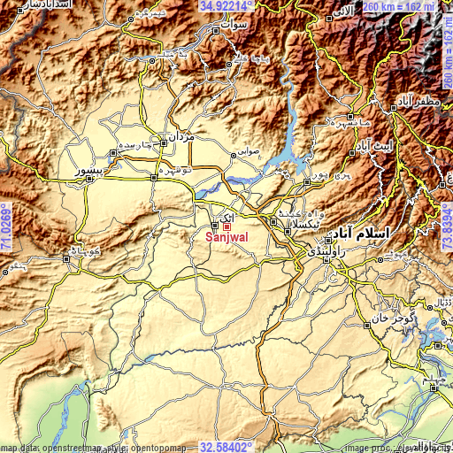 Topographic map of Sanjwal