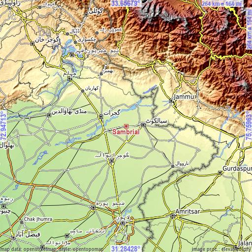 Topographic map of Sambrial
