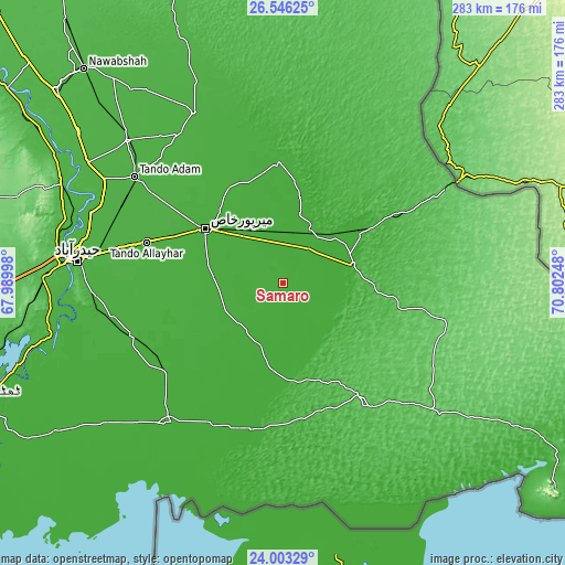 Topographic map of Samaro