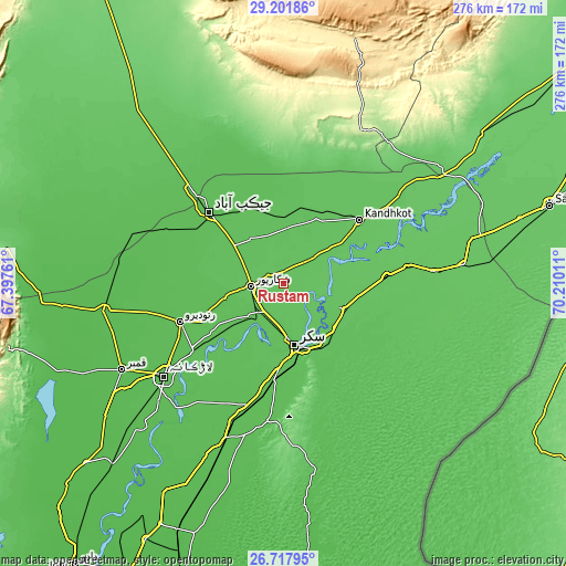Topographic map of Rustam