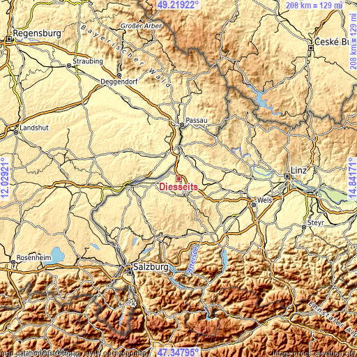 Topographic map of Diesseits