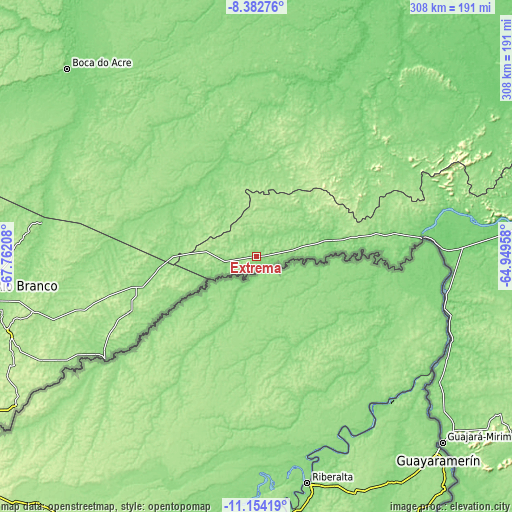 Topographic map of Extrema