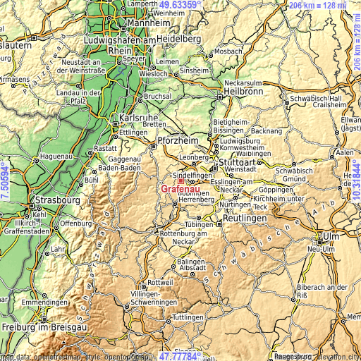 Topographic map of Grafenau