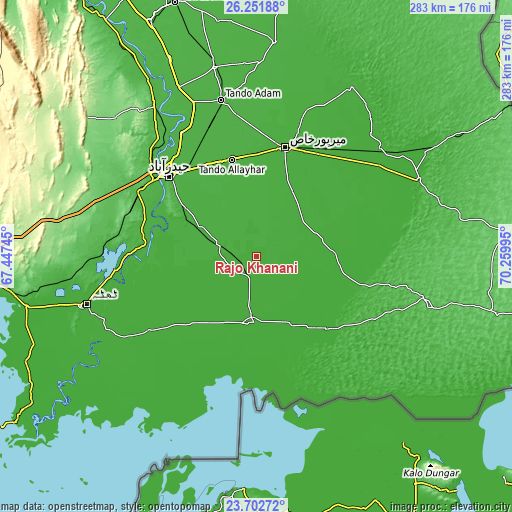 Topographic map of Rajo Khanani