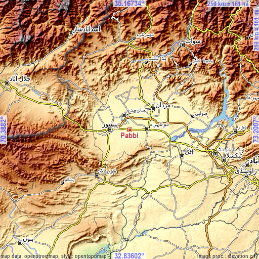Topographic map of Pabbi