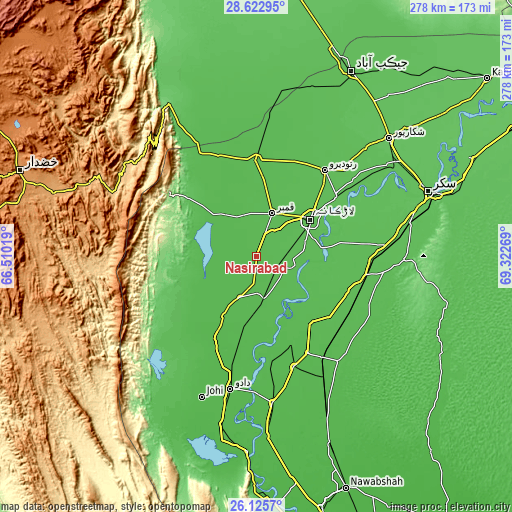 Topographic map of Nasirabad