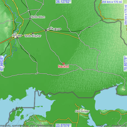 Topographic map of Naukot