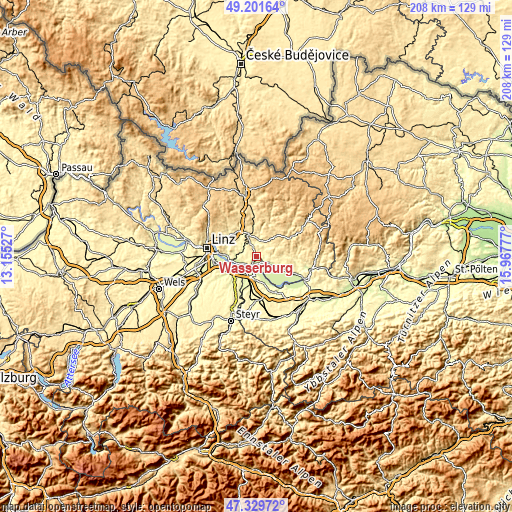 Topographic map of Wasserburg