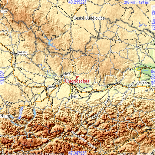 Topographic map of Unterjosefstal