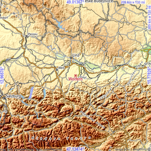 Topographic map of Wolfern