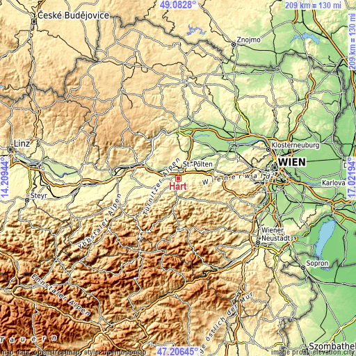 Topographic map of Hart