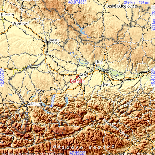 Topographic map of Brandln