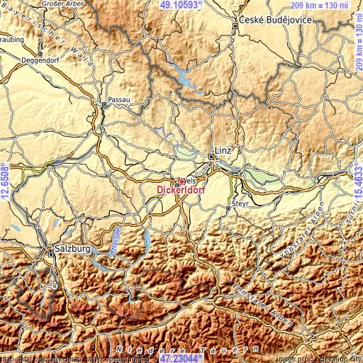 Topographic map of Dickerldorf