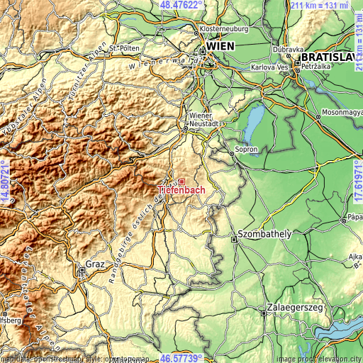 Topographic map of Tiefenbach