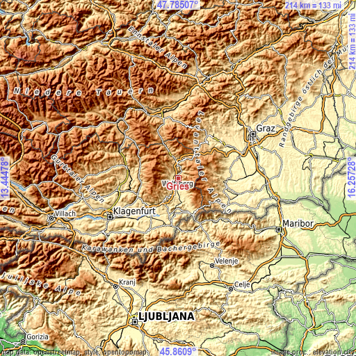 Topographic map of Gries