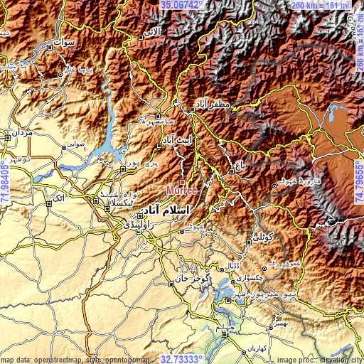 Topographic map of Murree