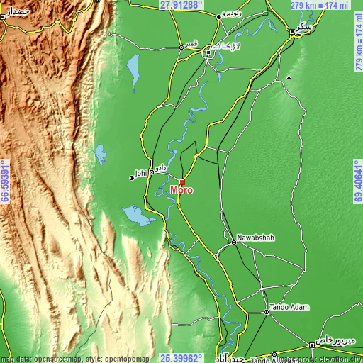 Topographic map of Moro