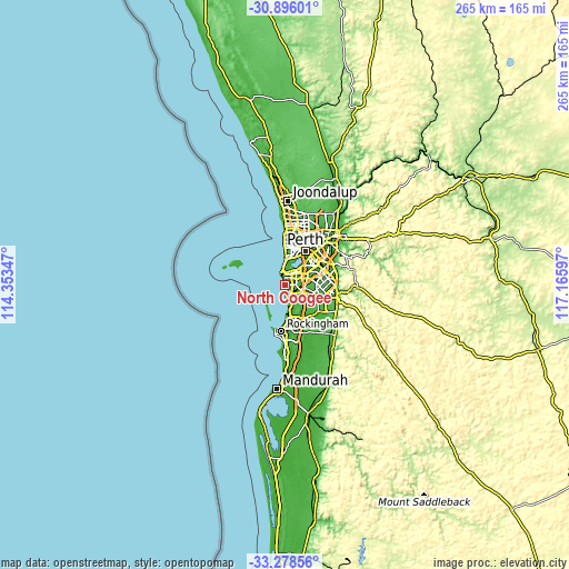 Topographic map of North Coogee