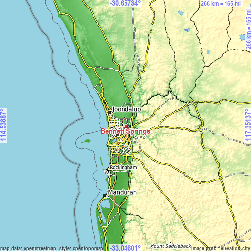 Topographic map of Bennett Springs