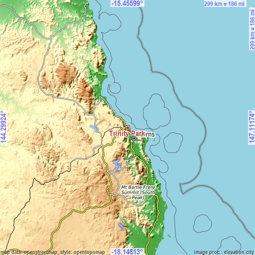 Topographic map of Trinity Park