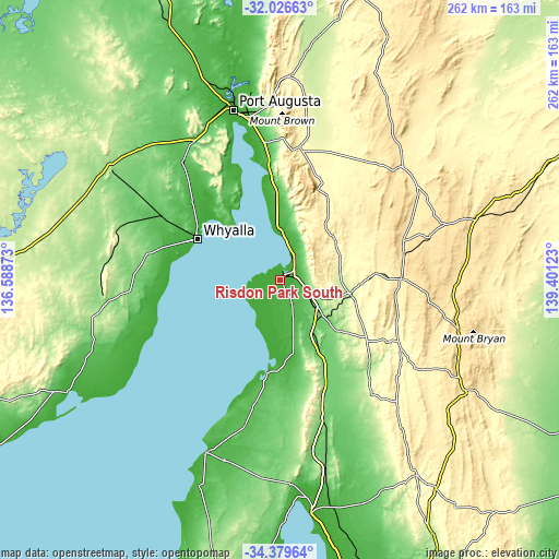 Topographic map of Risdon Park South