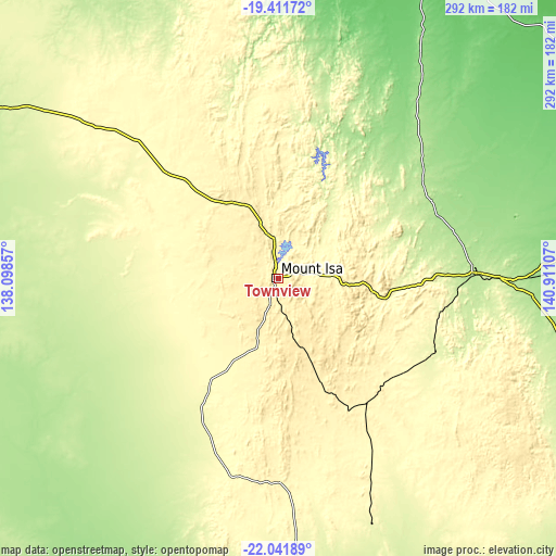 Topographic map of Townview