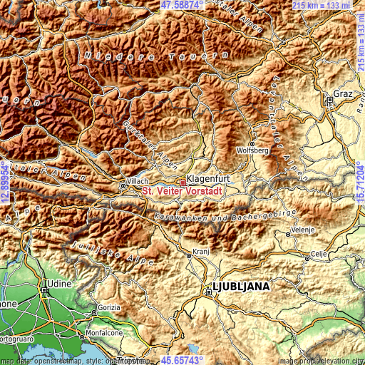 Topographic map of St. Veiter Vorstadt