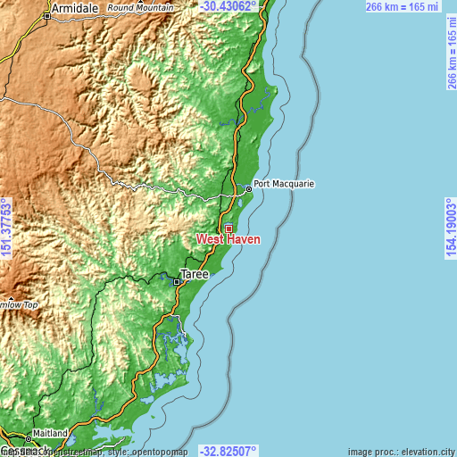 Topographic map of West Haven