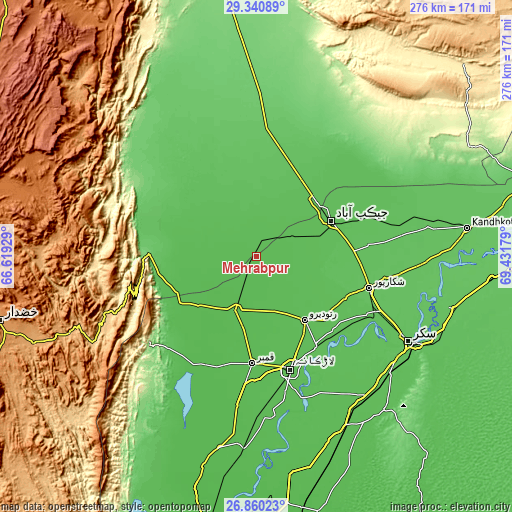 Topographic map of Mehrabpur