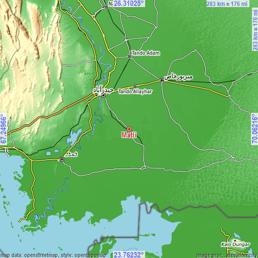 Topographic map of Matli