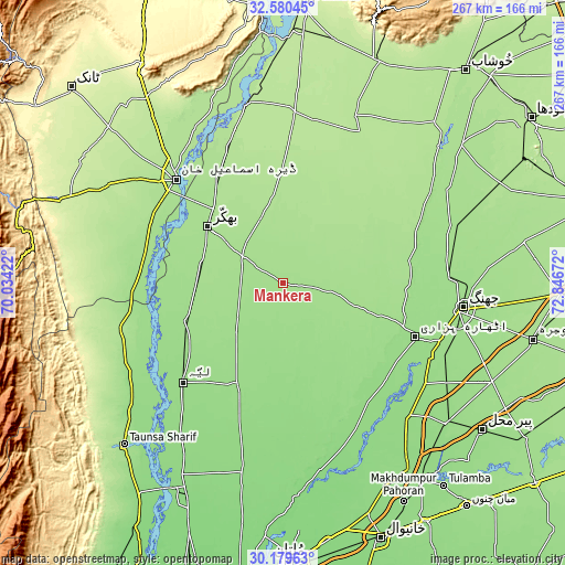 Topographic map of Mankera