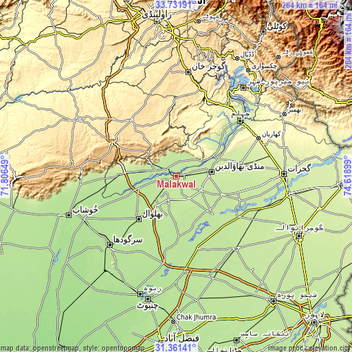Topographic map of Malakwal