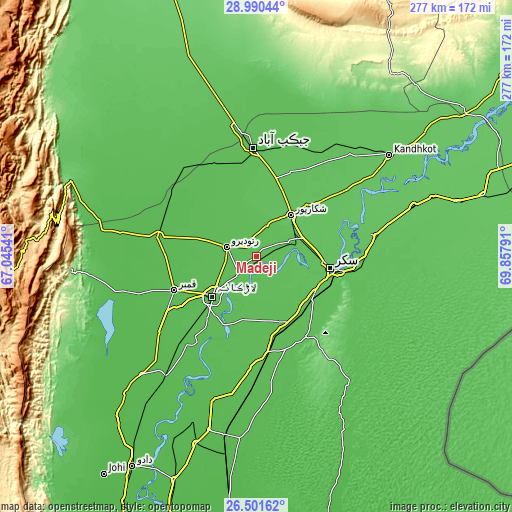 Topographic map of Madeji
