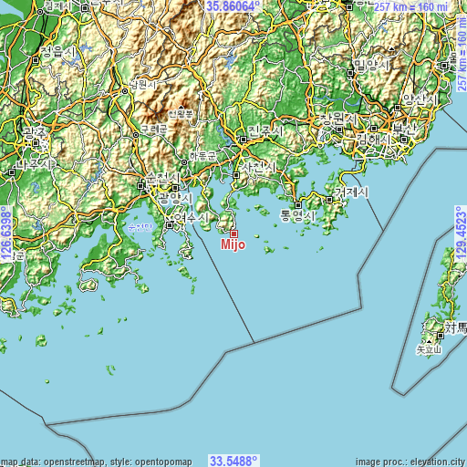 Topographic map of Mijo