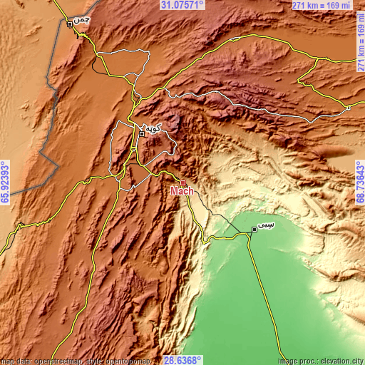 Topographic map of Mach