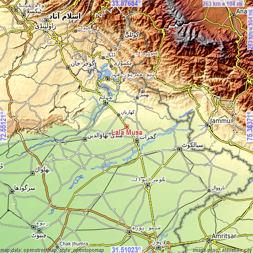 Topographic map of Lala Musa
