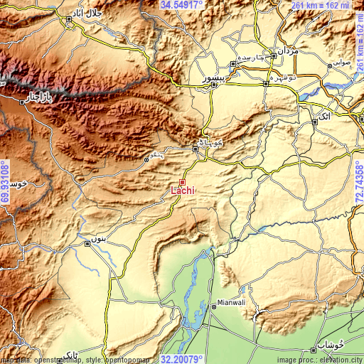 Topographic map of Lachi